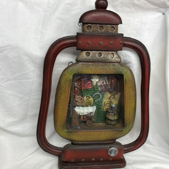Western lantern wall shadow box hanging ceramic western items 19x14 - Picture 6 of 8
